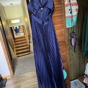 Lulu's Deep Blue Pleated Gown